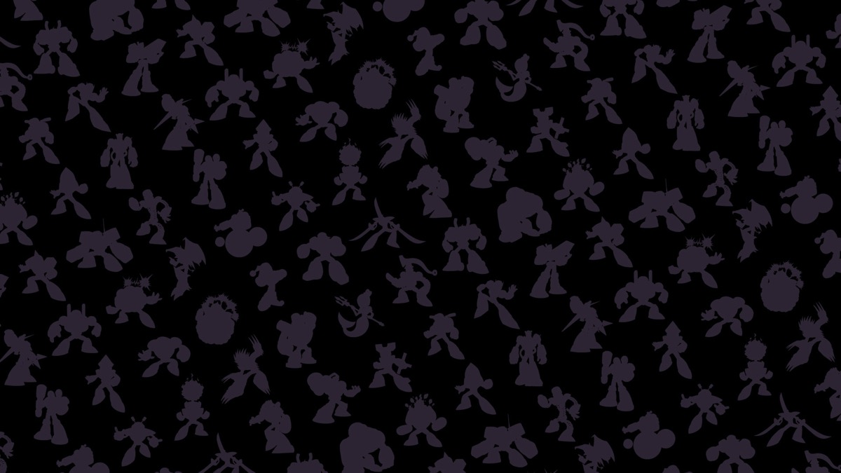 Mega Man official site character silhouette background image