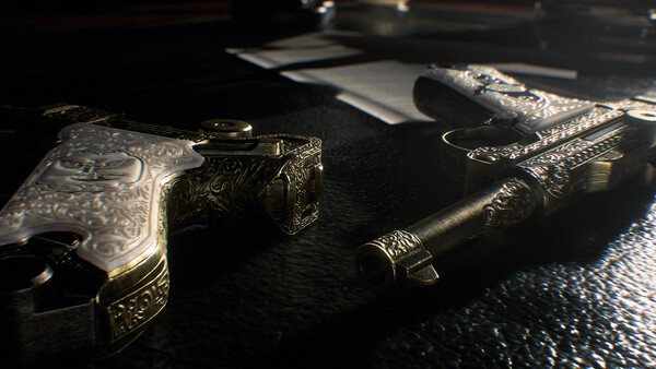 Official Resident Evil Veronica screenshot showing an interior survival scene